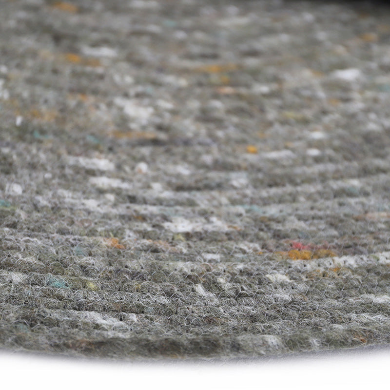 Round felted wool rug NEETHU OLIVE M