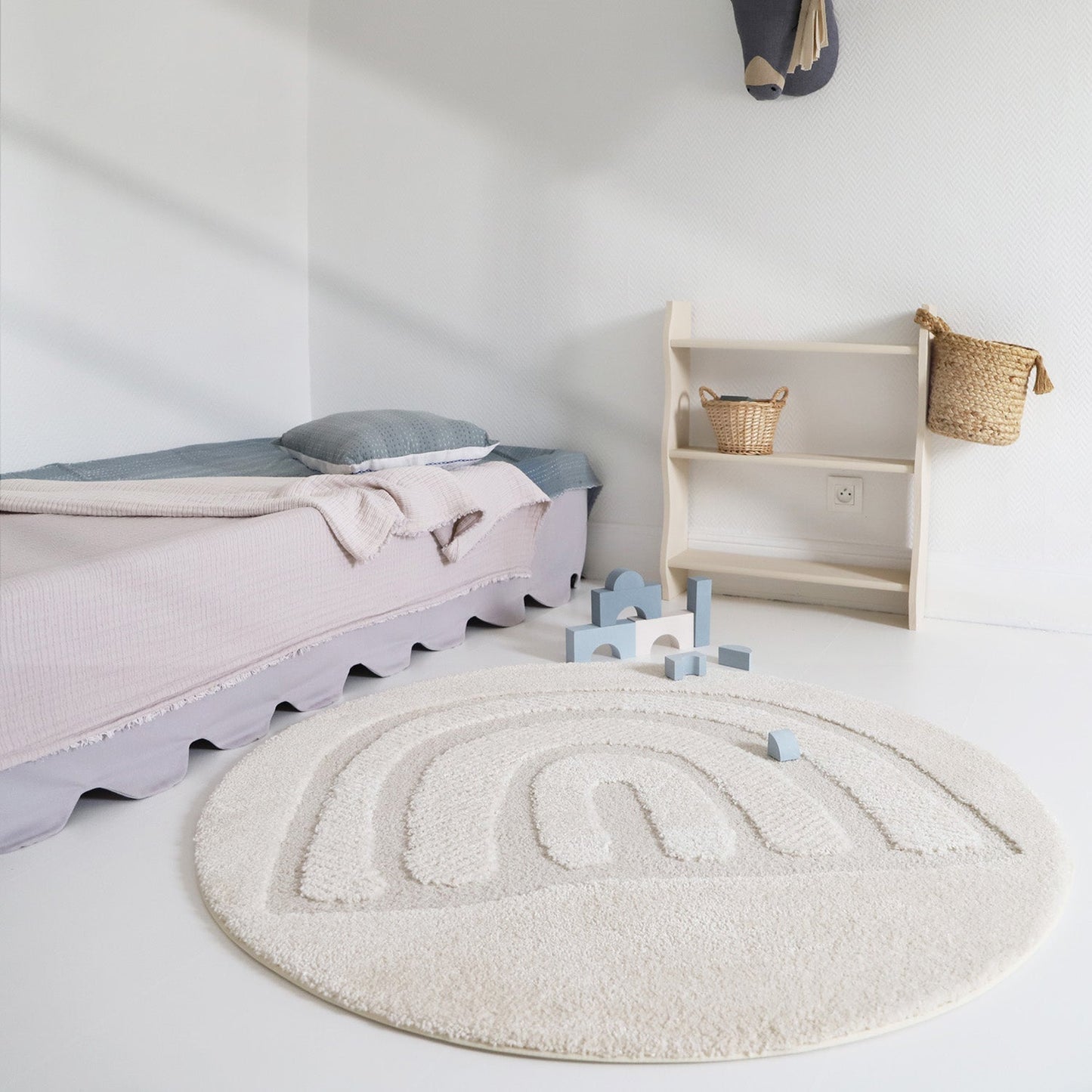 Tapis enfant fleur ton sur ton RAINBOW DREAM M (Copie) nattiot-shop