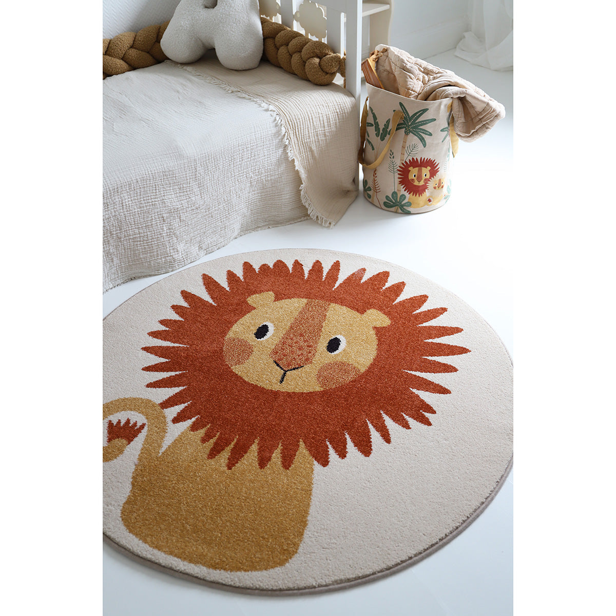 Tapis enfant rond petit lion TIAGGO nattiot-shop