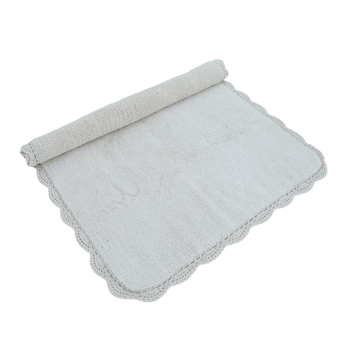 Tapis enfant coton rectangulaire double face MIANA Ecru