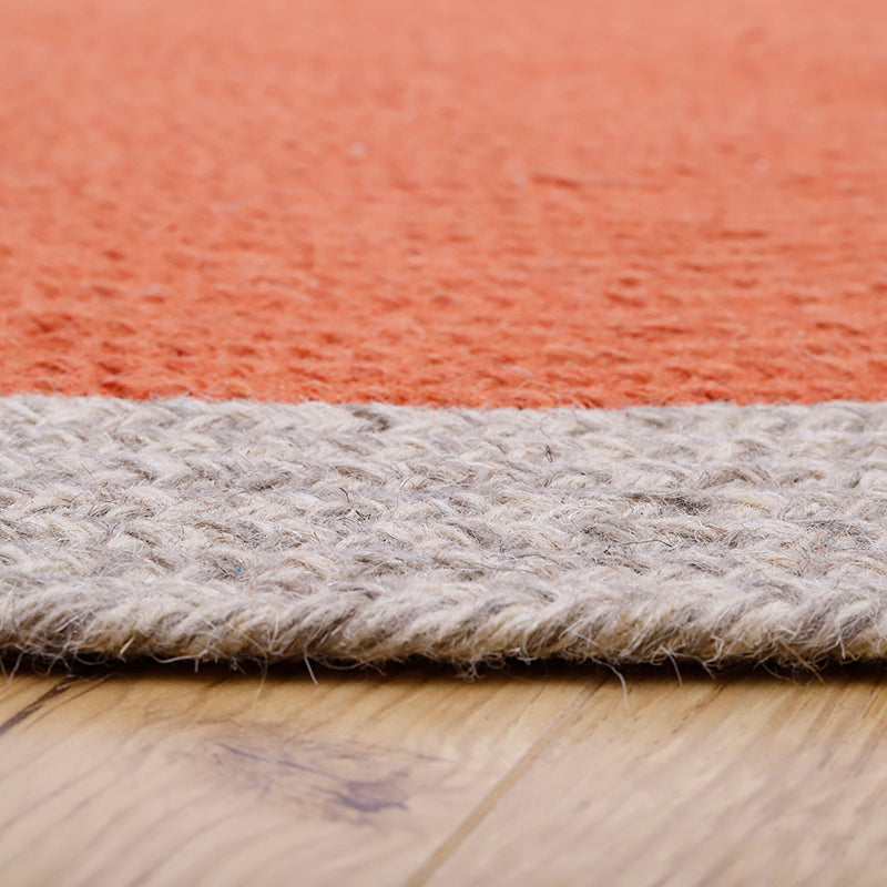 Tapis rond laine tressé NOLAN ROUILLE