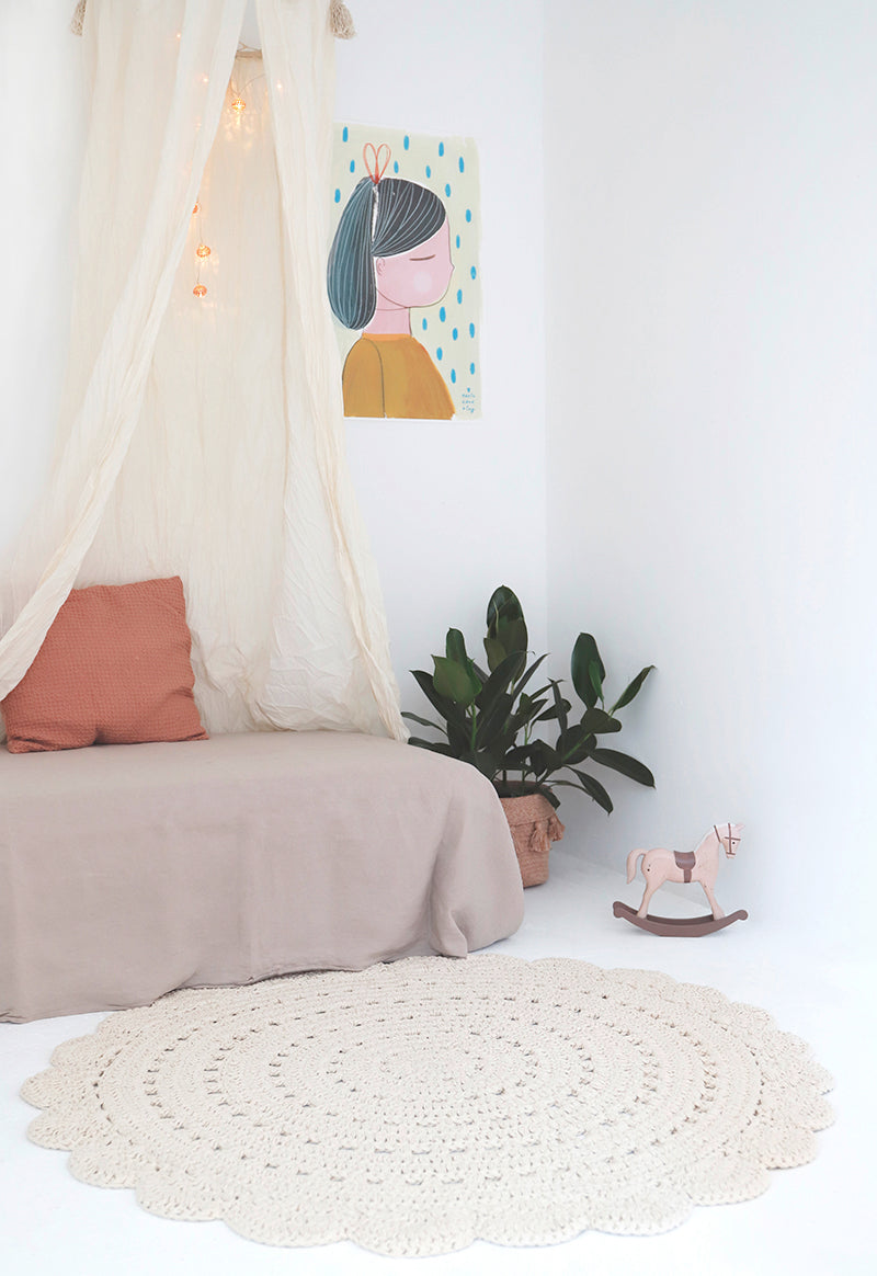 Tapis chambre enfant crochet ALMA ECRU