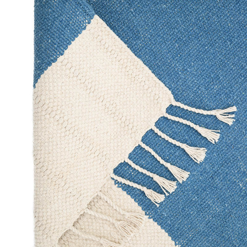 Tapis chambre coton LUCIA BLEU