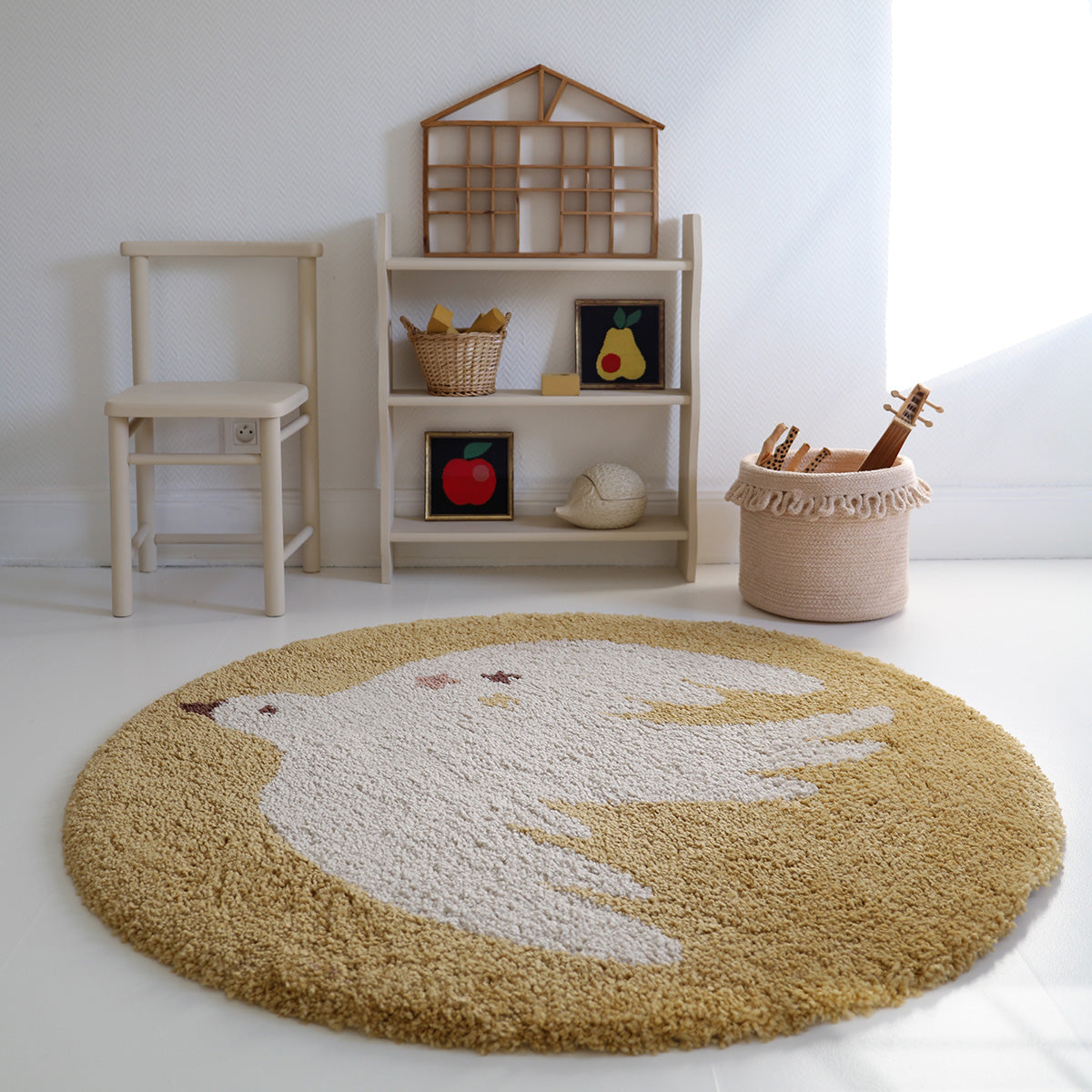 Tapis chambre enfant petit oiseau BOHEMIAN BIRD MIEL 