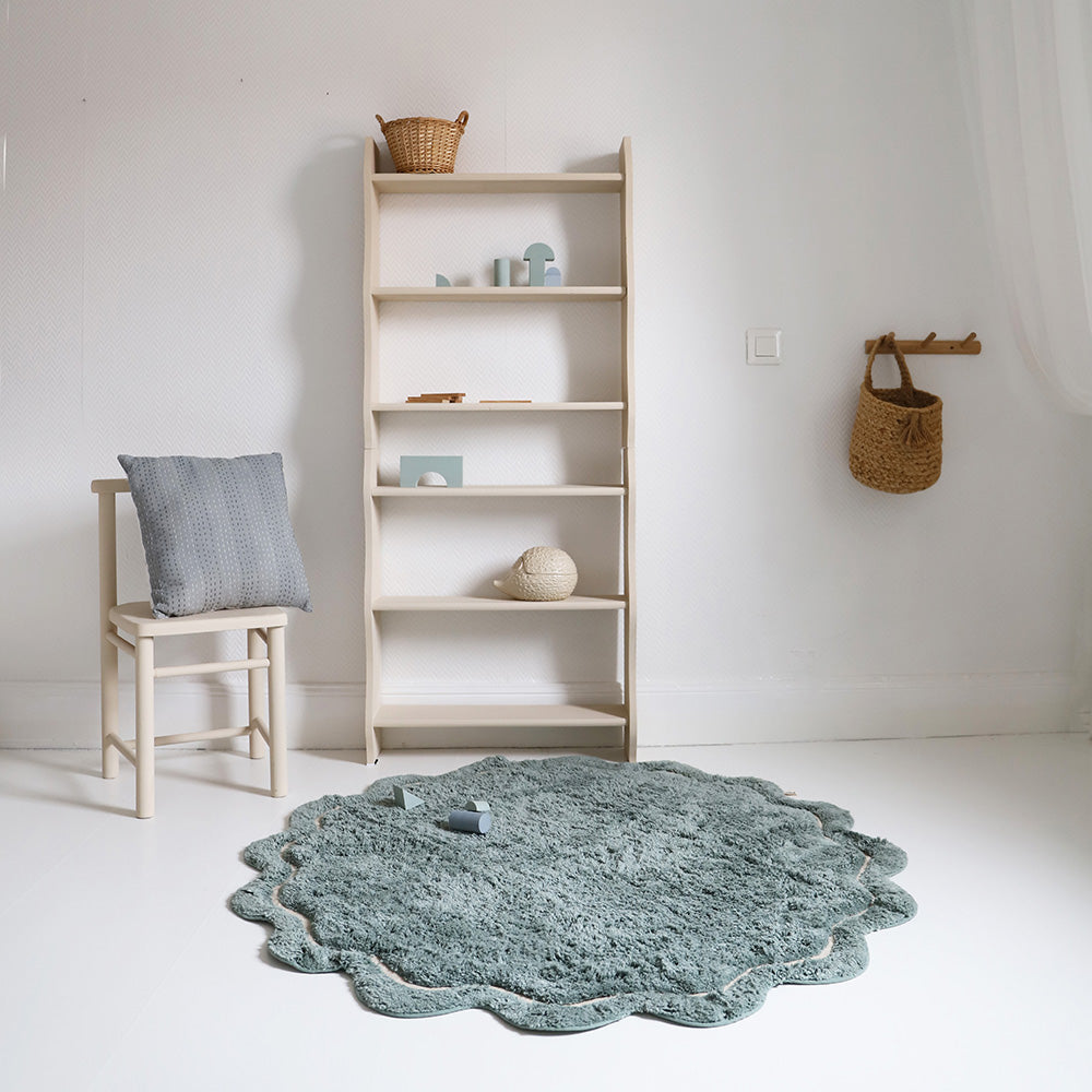 Tapis enfant coton lavable SWEET APRIL AQUA nattiot-shop