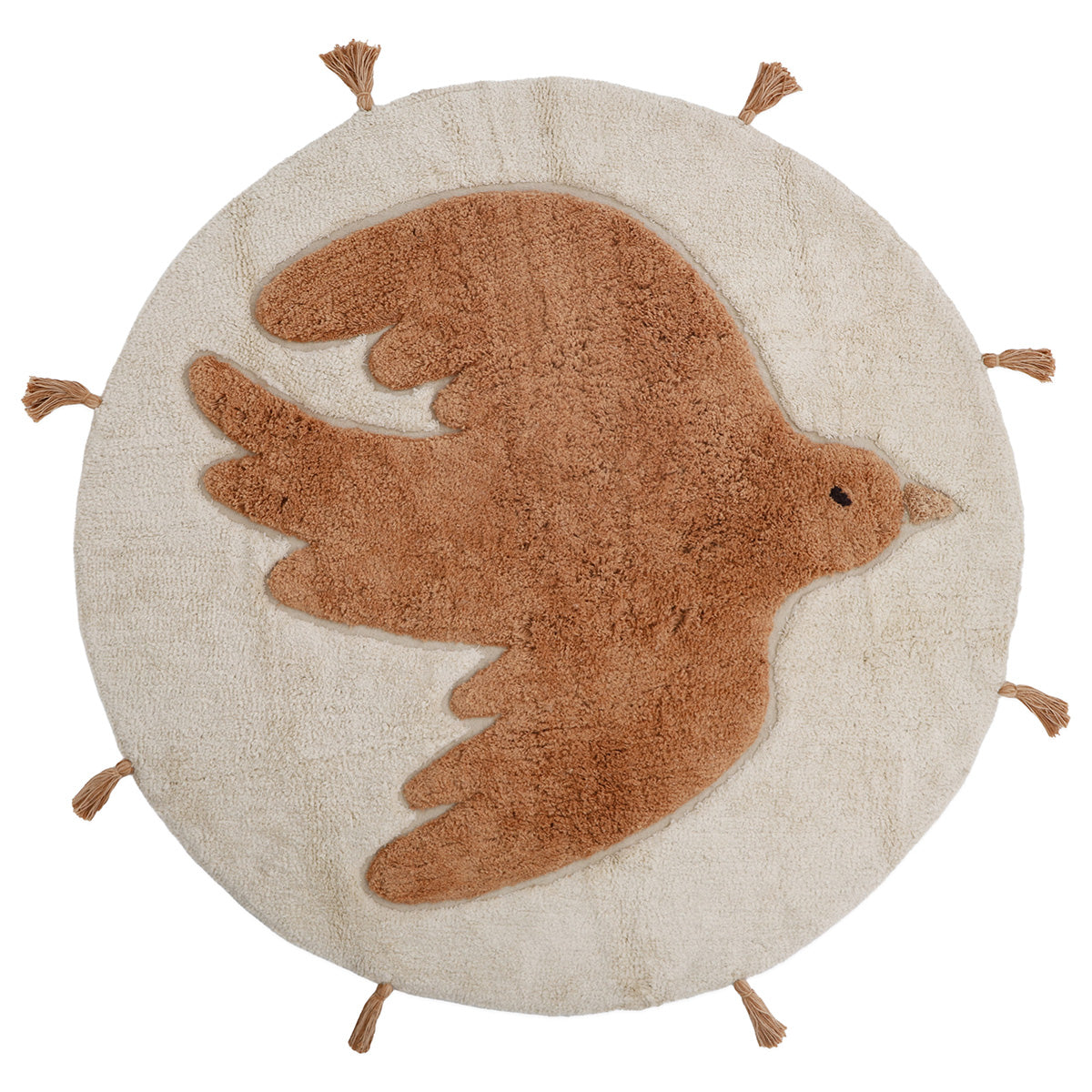Tapis enfant rond oiseau BOHOBIRD "toast" nattiot-shop