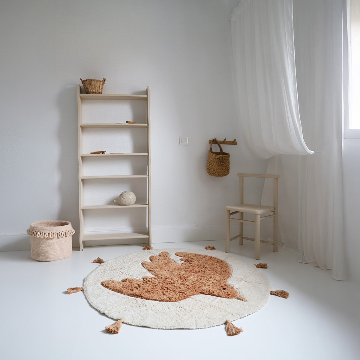 Tapis enfant rond oiseau BOHOBIRD "toast" nattiot-shop