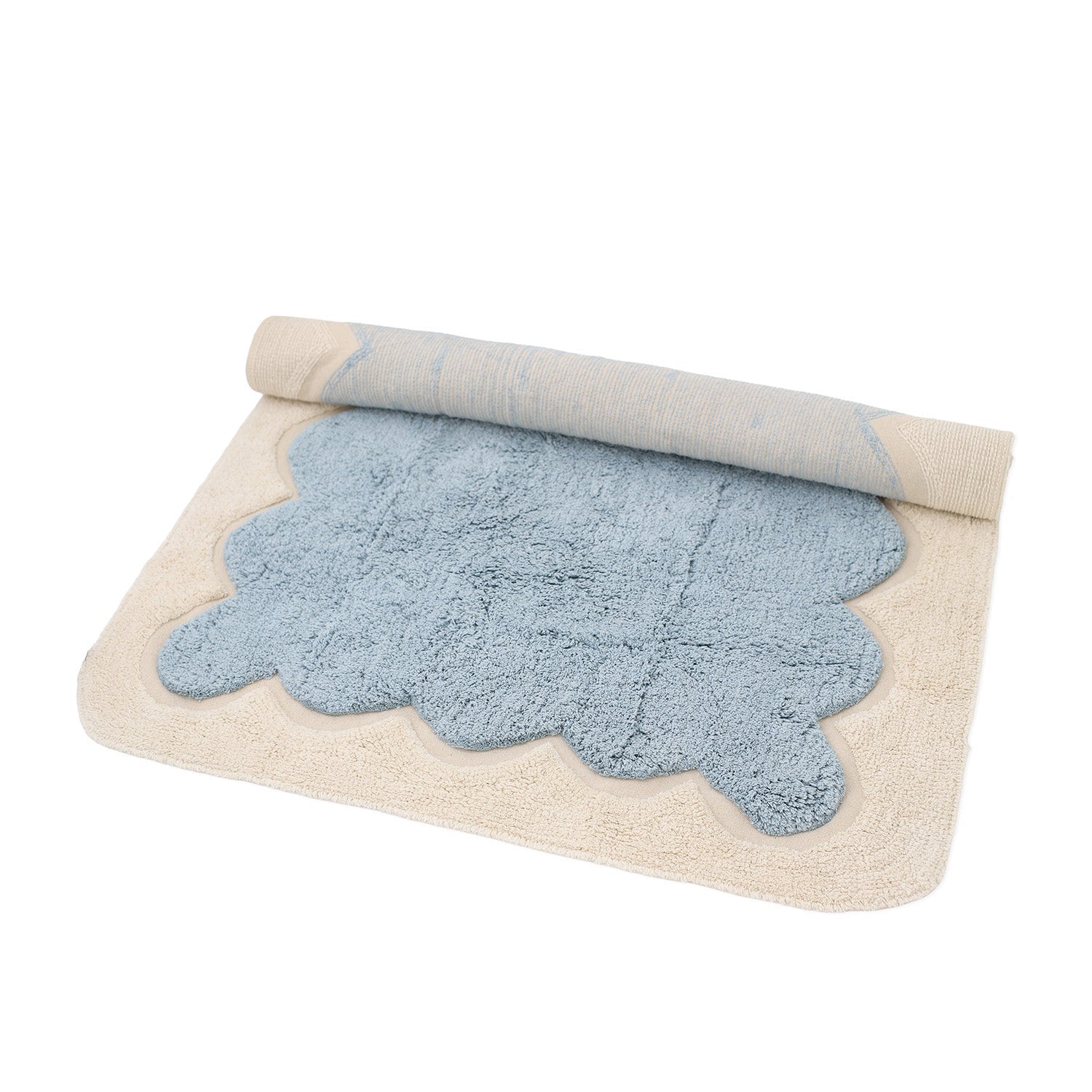 Tapis enfant design festonné Alfonsina Cloud Blue nattiot-shop