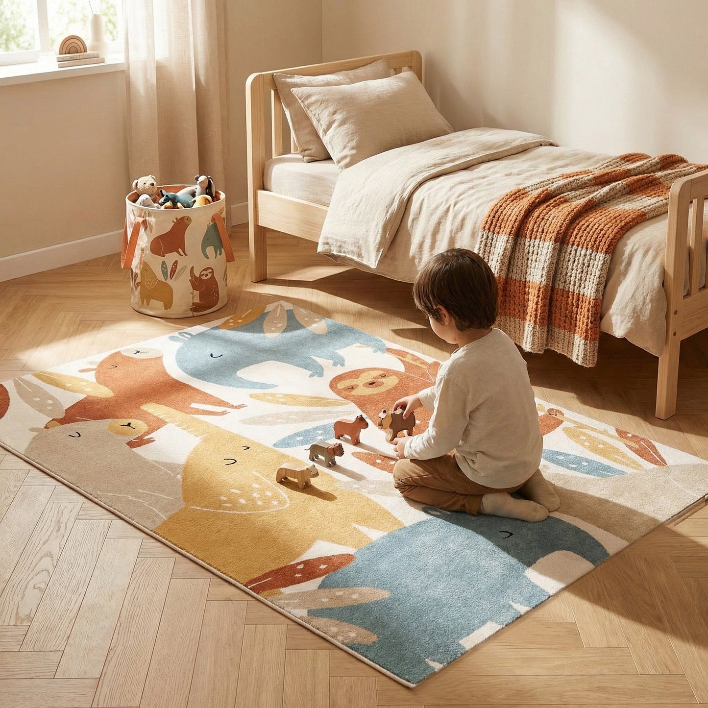 Tapis enfant tigre JUNGLE SUNRISE nattiot-shop