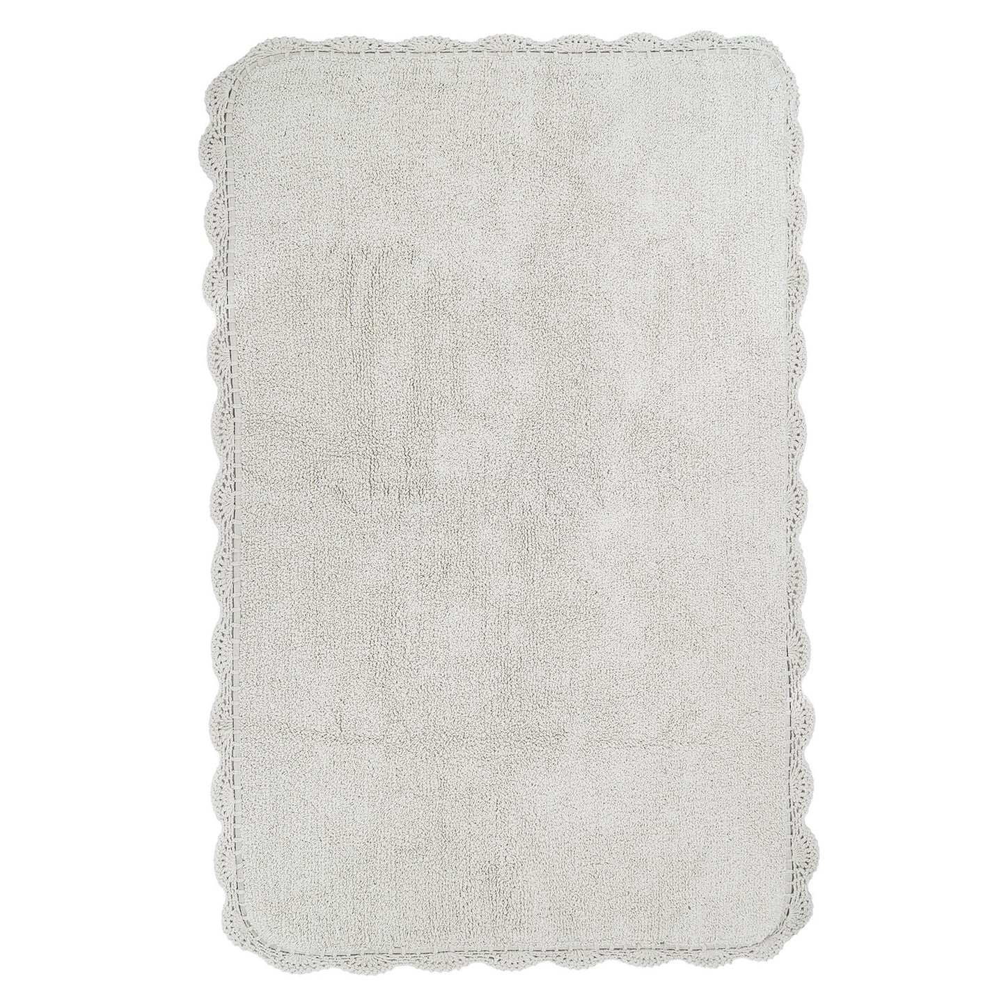 Tapis enfant coton rectangulaire double face MIANA Ecru