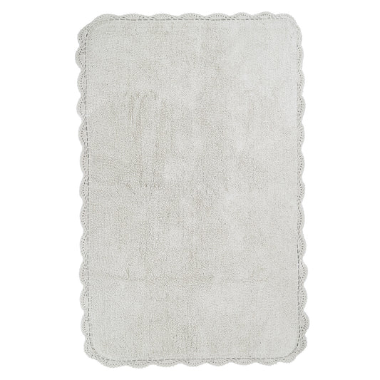 Tapis enfant coton rectangulaire double face MIANA Ecru