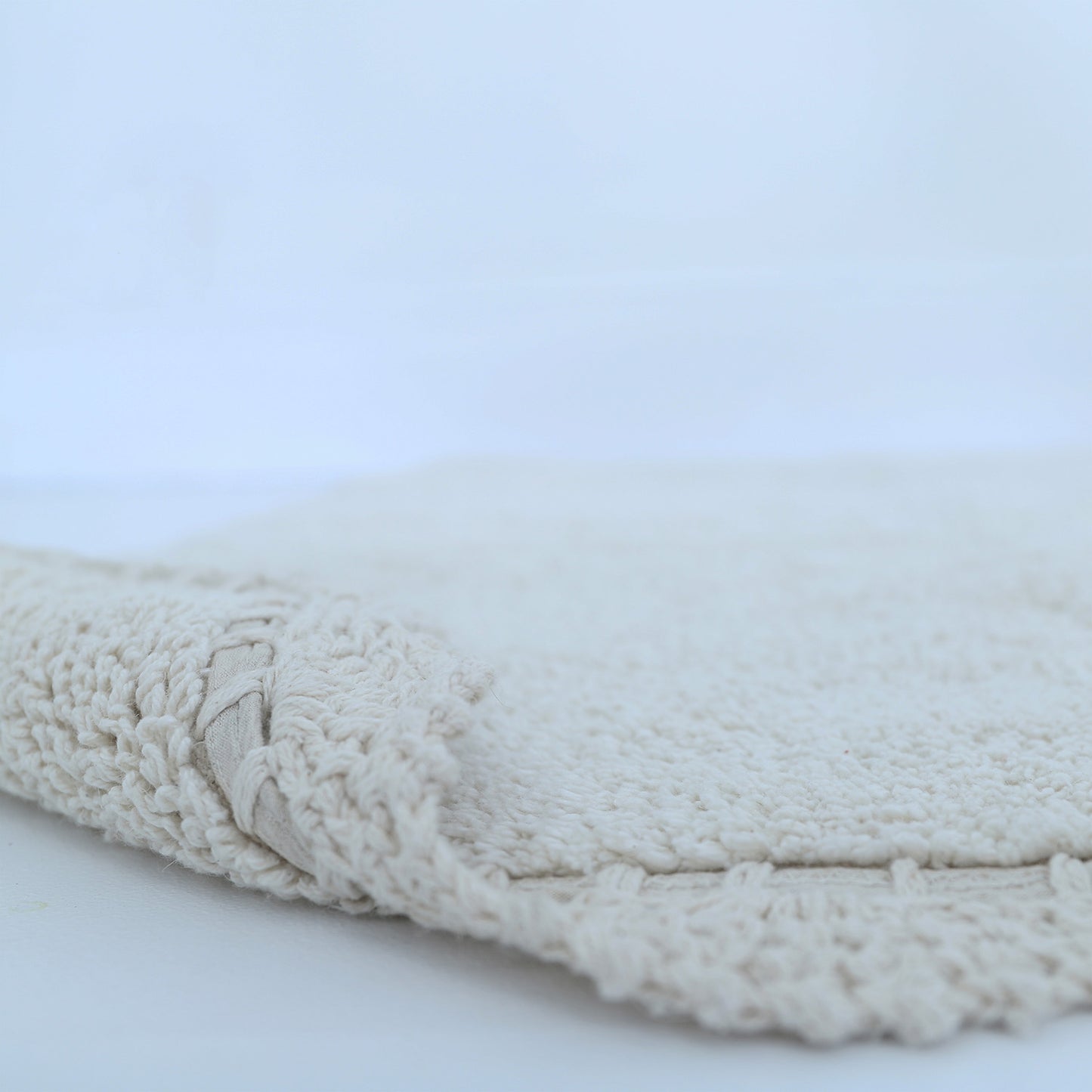 Tapis enfant coton rectangulaire double face MIANA Ecru