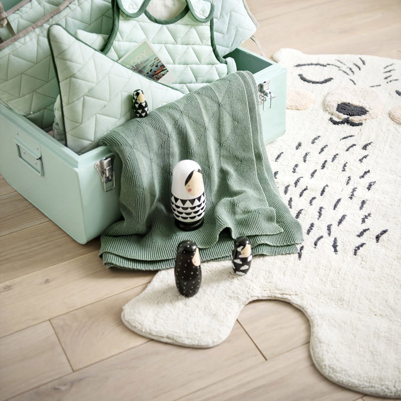 bear coton washable rug for baby room