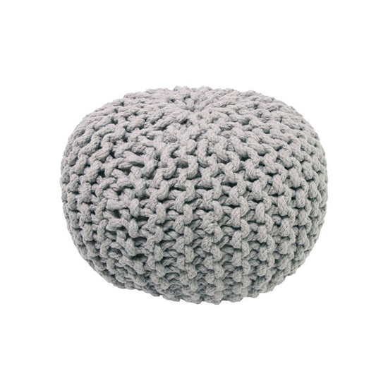 knitted pouf for kids grey
