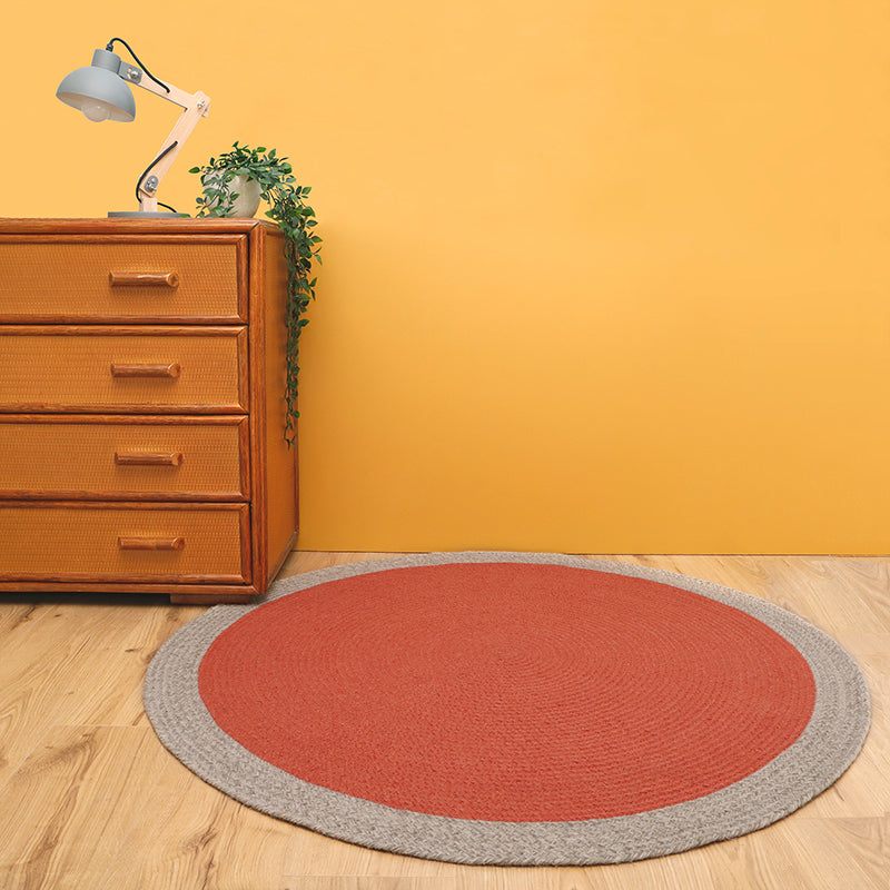 round wool rug rust color for kids room