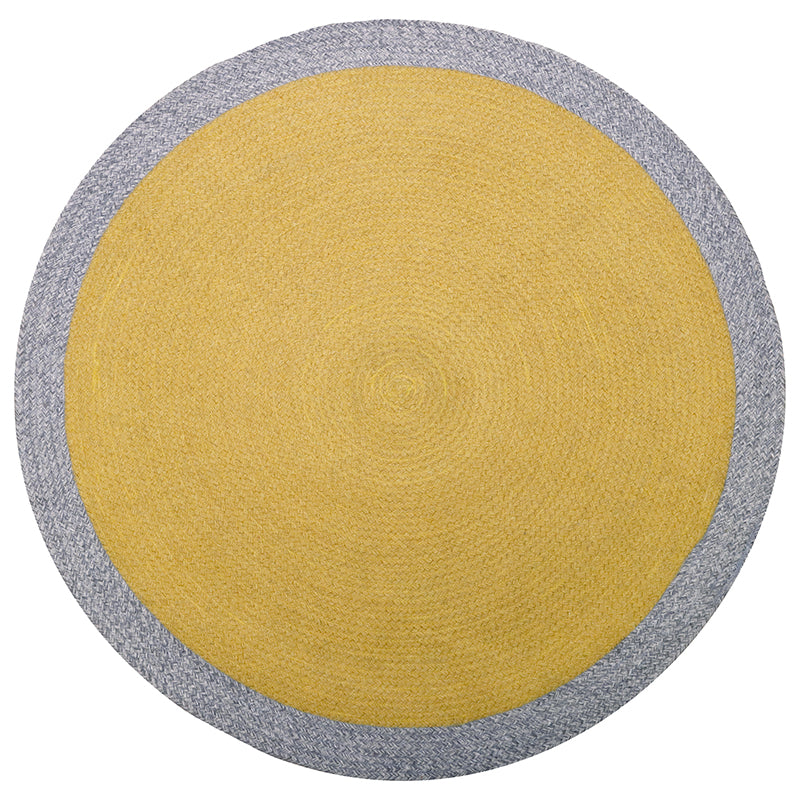 tapis laine rond moutarde pour chambre enfant