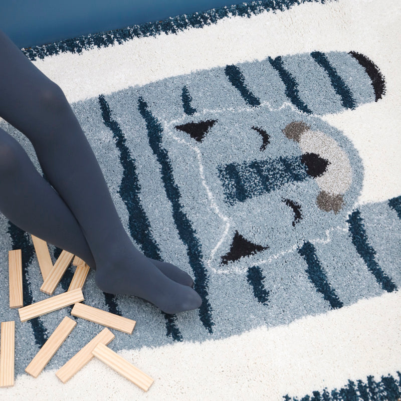 original kids rug with blue tigger design