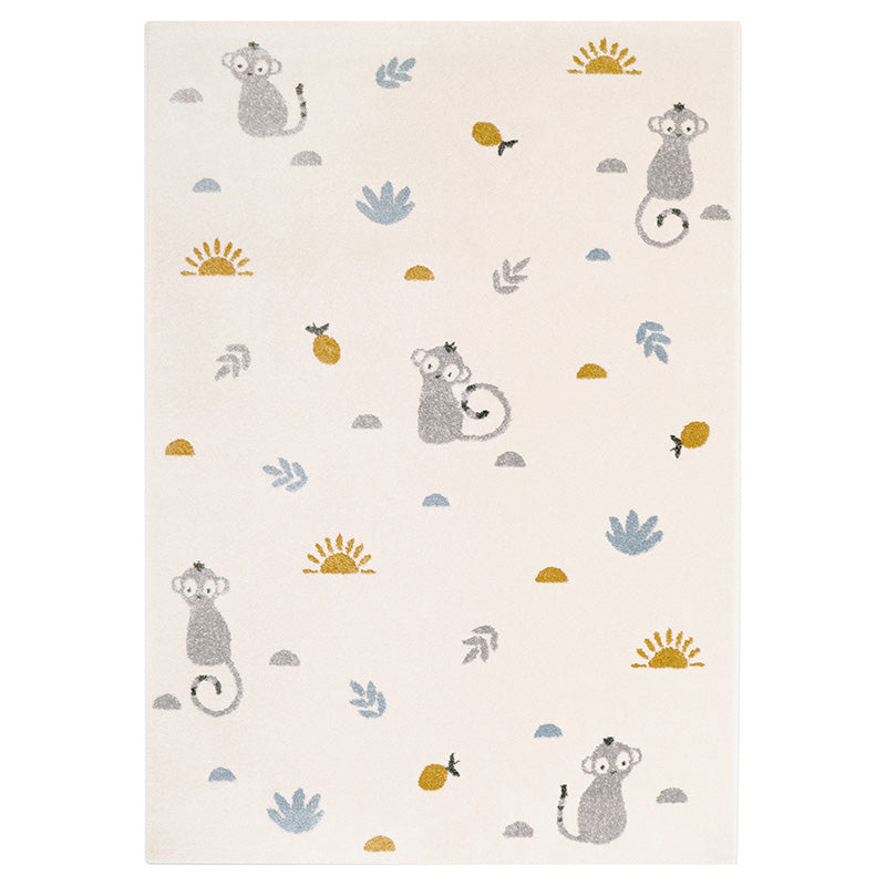 Tapis chambre enfant petit singes LITTLE WILD MONKEY MIEL M