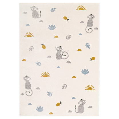 Tapis chambre enfant petit singes LITTLE WILD MONKEY MIEL M