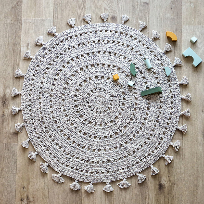 NILA PEARL GRAY crochet children's rug