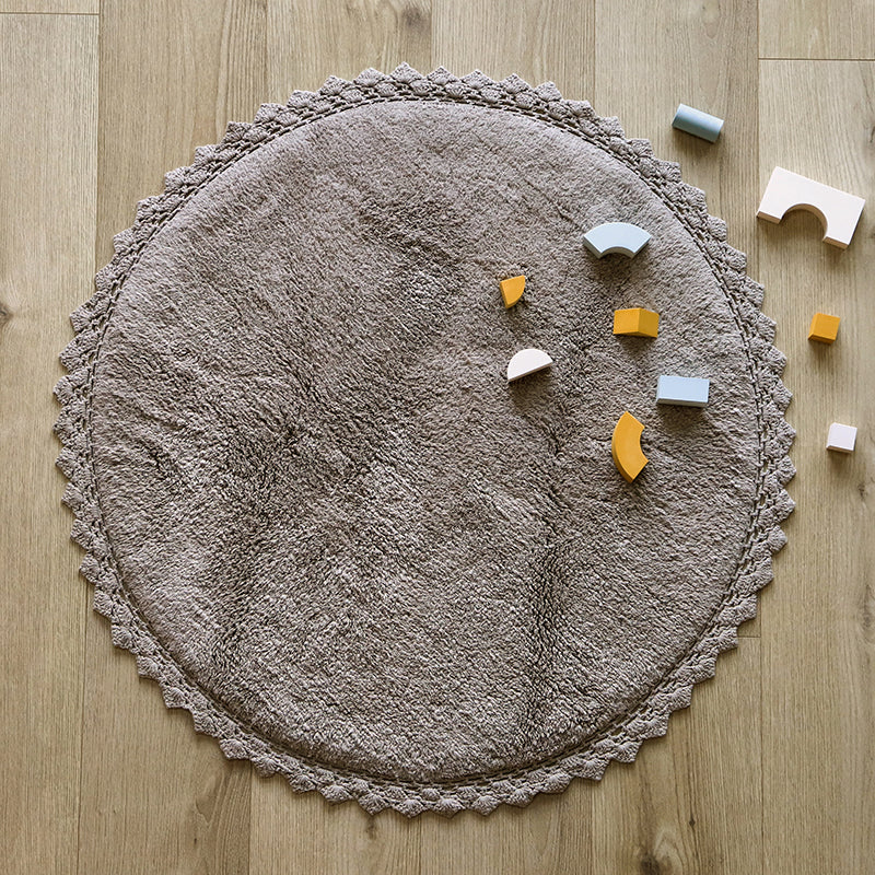 PERLA GRAY crochet finish rug