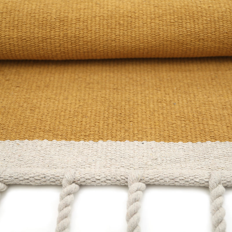 LISBOA MUSTARD contemporary cotton rug