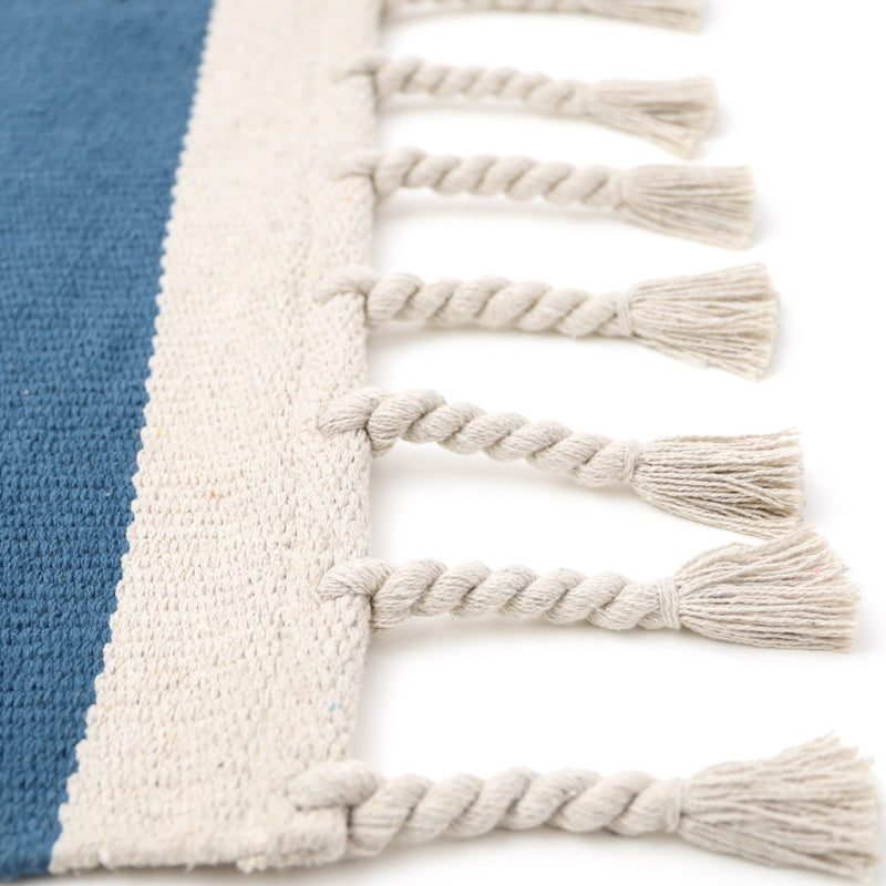 LISBOA BLUE contemporary cotton rug