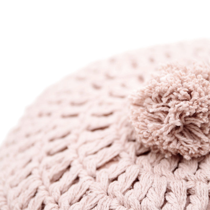 LENKA NUDE PINK round crochet cushion