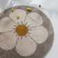 Bohemian Daisy beige round children's rug