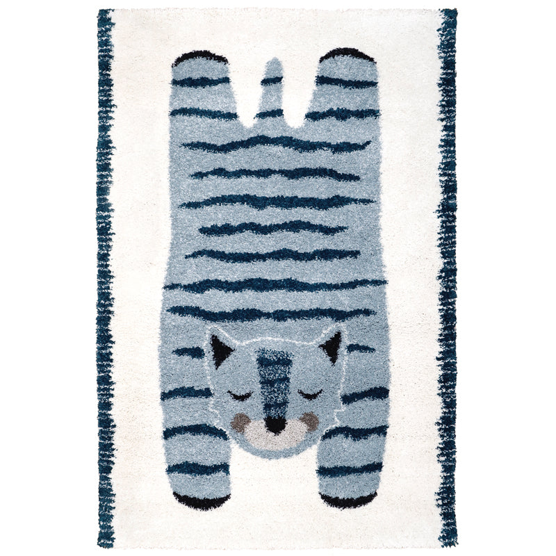 tapis tigre bleu pour chambre enfant
